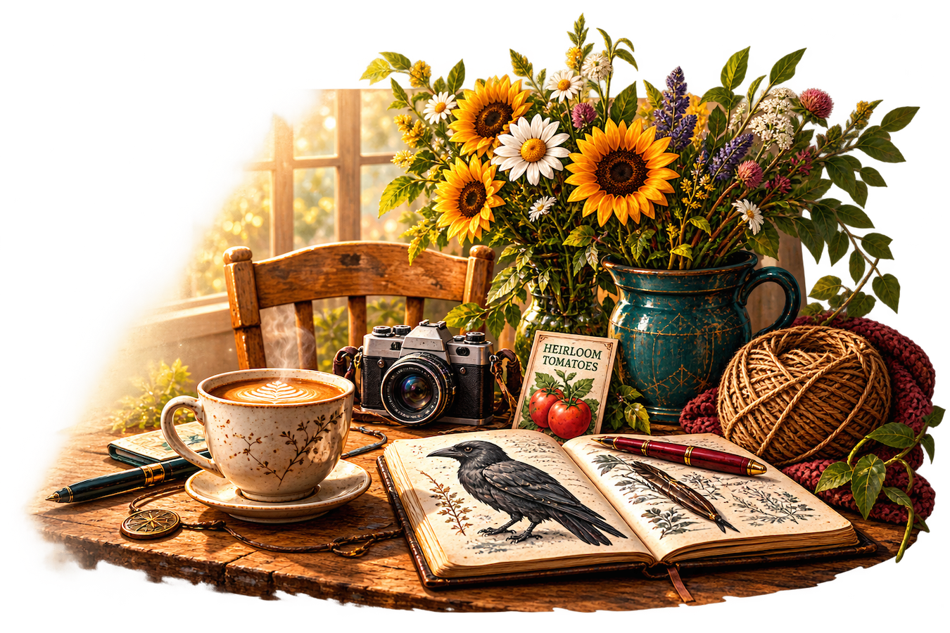 Cozy Creative Writing Tabletop Vignette